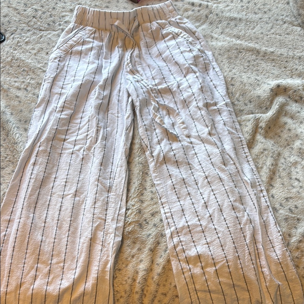Striped White Women's Pants